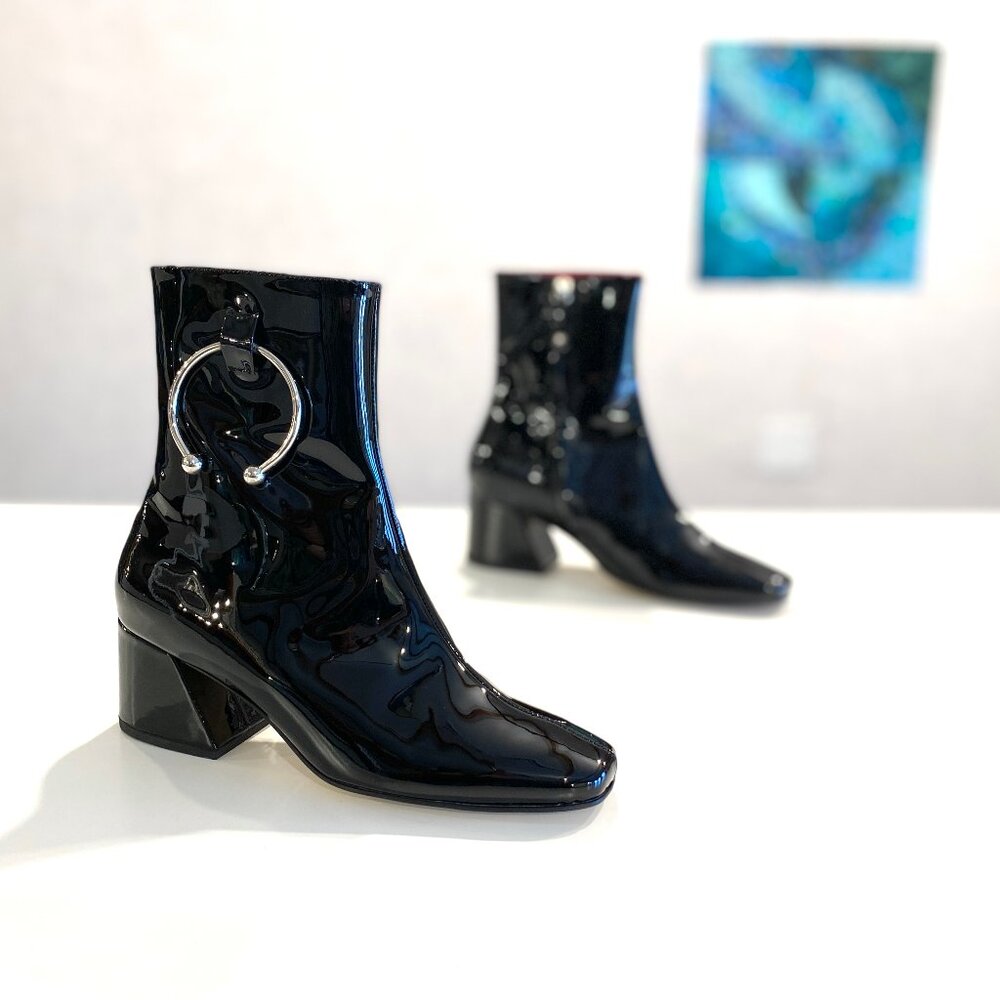 Let it Shine! Dorateymur Patent Leather Boots, Women's Size 38